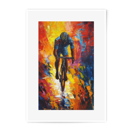 Cyclist Photographic Print, Bicycle Art, Sports Decor, Peloton Art, Cycling Gift, Vibrant Colors, Wall Decor - Tawshia