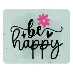 Be Happy Mouse Pad, Pink Flower, Pastel Green, Cute Desk Decor, Motivational Quote Mousepad, Office Accessories, Home Office Mouse Mat - Tawshia