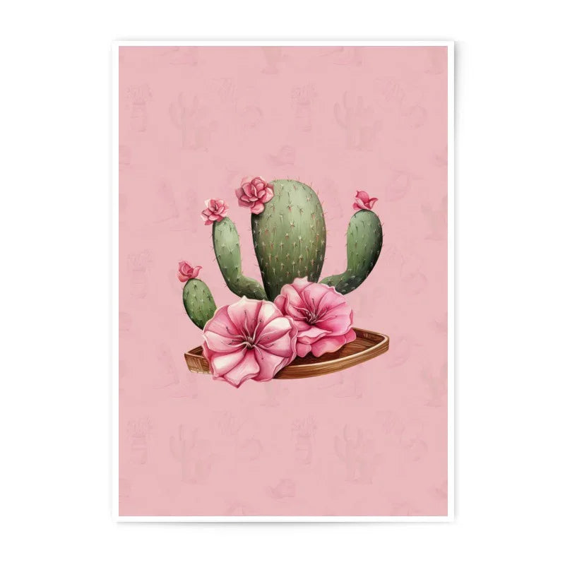 Pink Cactus Photographic Prints, Floral Art Decor, Botanical Wall Art, Desert Home Decor, Southwest Prints, Trendy Wall Art, Home Decor - Tawshia