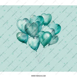 Heart Balloons BackPack, Aqua Balloons School BackPack, Gift for Her, Heart Shaped Balloons BackPack, Pastel Love BackPack - Tawshia