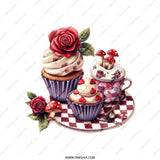 Cupcake Tote Bag, Rose and Mushroom, Foodie Gift, Whimsical Design, Artistic Bag, Unique Tote, Everyday Bag, Stylish Design - Tawshia