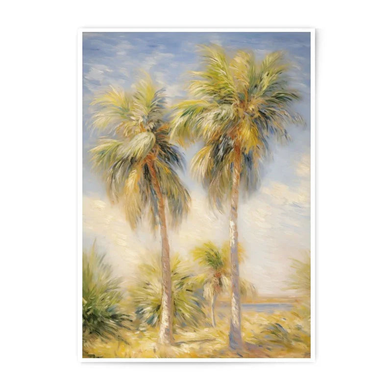 Tropical Palm Tree Photographic Print, Beach Decor Art, Coastal Wall Art, Summer Vibes Print, Impressionistic Style Palm Trees, Fine Art - Tawshia