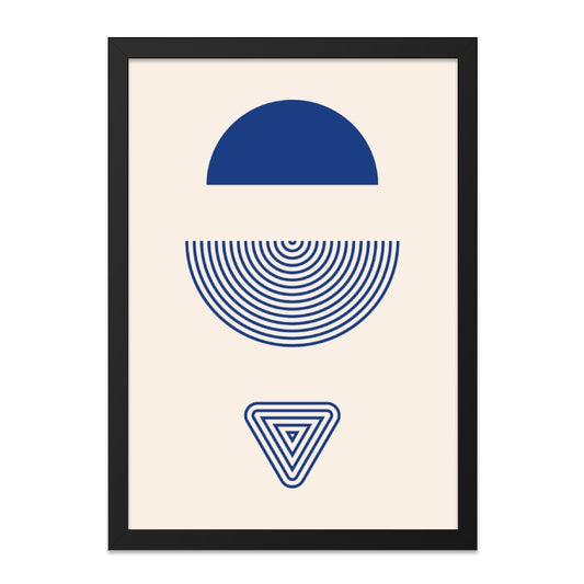 Abstract Geometric Wall Art, Modern Art Print, Minimalist Home Decor, Blue Shapes Artwork, Contemporary Design, Wall Decor - Tawshia