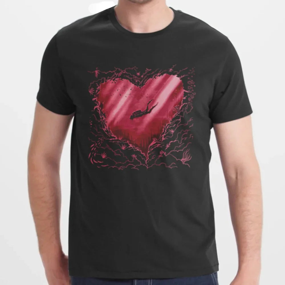 Heart Shaped Underwater Diver Graphic T-Shirt product