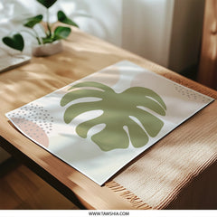 Monstera Leaf Photographic Print, Abstract Art, Botanical Wall Art, Home Decor, Tropical Art Print, Leaf Illustration, Modern Wall Decor - Tawshia