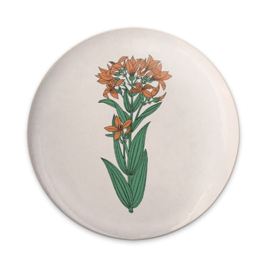 Orange Star Pinback Button, Floral Lapel Pin, Botany Badge, Flower Lover Gift, Cute Pin, Nature Accessory, Flower Art Pinback Buttons - Tawshia