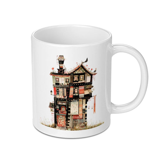 Japanese Building Mug, Architecture Coffee Mug, Asian Design Mug, Tea Mug, Home Decor Mug, Unique Gifts, Travel Mug (137 characters) - Tawshia