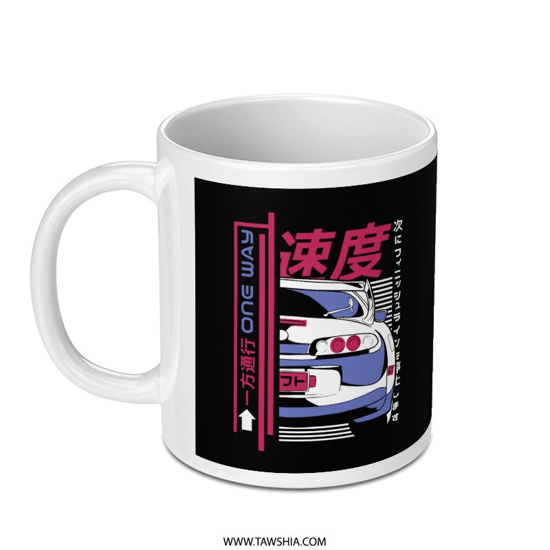 Japanese Car Illustration One Way Street Mug product type