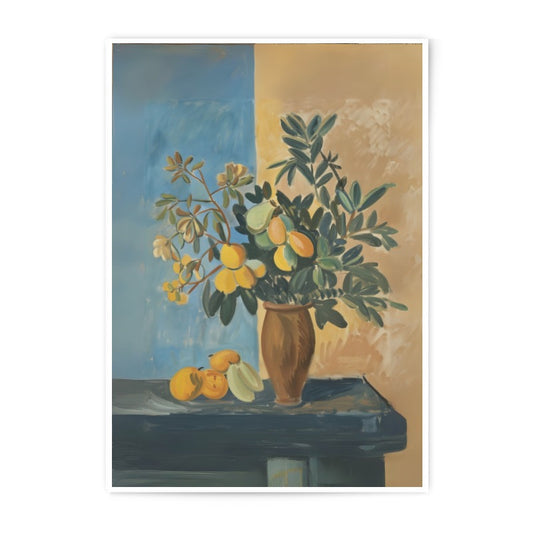 Still Life Photographic Print, Fruit and Flowers Art, Kitchen Wall Decor, Home Decor Art, Impressionist Style Print, Colorful Still Life - Tawshia