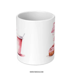 Pink Coffee Mug, Watercolor Mug, Donut Mug, Sweet Treat Mug, Coffee Lover Gift, Foodie Mug, Valentine's Day Gift Mug, Unique Mug Missing field - Tawshia