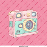 Cute Camera Pocket Mirror, Pink Camera Art, Pastel Aesthetic Mirror, Photography Gift, Makeup Mirror, Travel Mirror, Compact Mirror - Tawshia