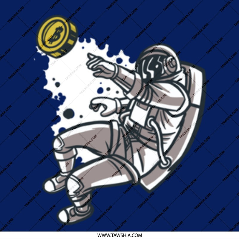 Space Explorer Throwing Coin Graphic Design product