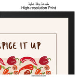 Spice It Up Wall Art, Chili Pepper Print, Kitchen Decor, Food Art, Spicy Gift, Modern Wall Decor, Unique Wall Art - Tawshia