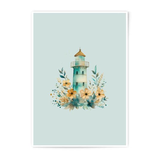 Watercolor Lighthouse Photographic Prints, Coastal Wall Art, Nautical Decor, Home Decor, Beach House Prints, Ocean Theme Art - Tawshia