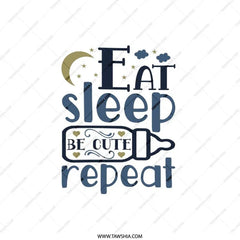 Eat Sleep Be Cute Repeat Pillow, Baby Quote Pillow, Nursery Decor Pillow, Cute Baby Gift, New Parent Gift, Baby Shower Pillow, Playroom - Tawshia