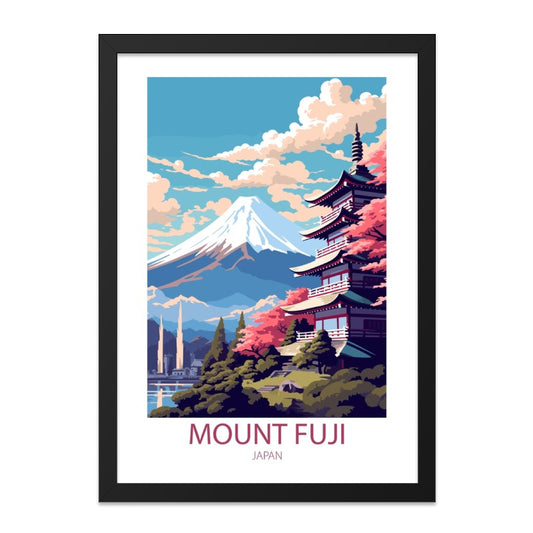 Mount Fuji Wall Art, Japanese Pagoda Print, Japan Travel Poster, Asian Landscape Art, Home Decor, Living Room Art, Office Decor, Gift Idea - Tawshia
