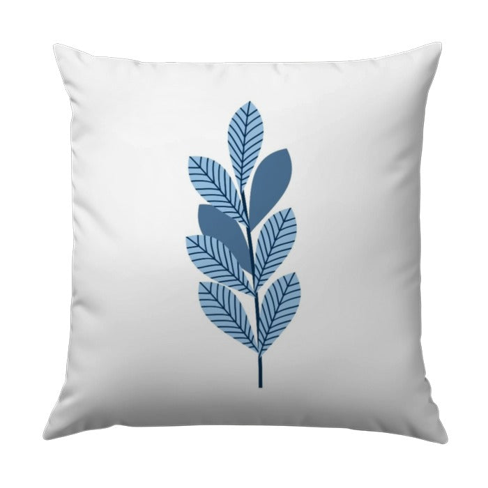 Blue Leaf Pillow, Botanical Pillow, Modern Home Decor, Accent Pillow, Decorative Pillow Cover, Throw Pillow, Cushion Pillow - Tawshia