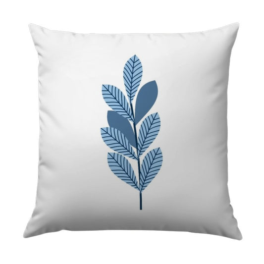 Blue Leaf Pillow, Botanical Pillow, Modern Home Decor, Accent Pillow, Decorative Pillow Cover, Throw Pillow, Cushion Pillow - Tawshia
