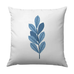 Blue Leaf Pillow, Botanical Pillow, Modern Home Decor, Accent Pillow, Decorative Pillow Cover, Throw Pillow, Cushion Pillow - Tawshia