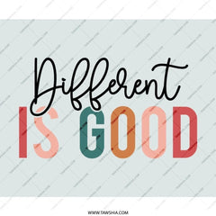 Different Is Good MousePad, Motivational Desk Decor, Positive Vibes, Office Gift, Inspirational Quote, Colorful Mouse Pad - Tawshia