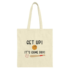 Game Day Tote Bag, Basketball Baseball Design, Sports Lover Gift, Get Up Its Game Day Tote, Everyday Bag, Reusable Shopping Bag - Tawshia