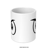 Cartoon Owl Eyes Mug, Funny Coffee Mug, Quirky Gift Idea, Unique Tea Cup, Novelty Drinkware, Cute Mug, Coffee Lover Gift - Tawshia