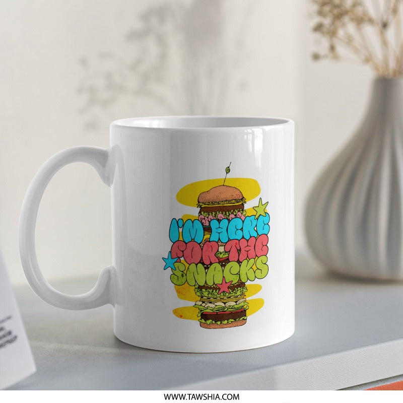 I'm Here For The Snacks Burger Print Mug product
