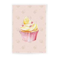 Lemon Cupcake Photographic Print, Food Art Print, Kitchen Decor, Dessert Wall Art, Cute Cupcake Photo Print, Sweet Treat Art Print - Tawshia
