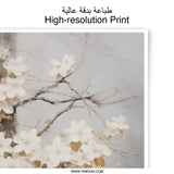 White Dogwood Flower Photographic Print, Floral Wall Art, Botanical Home Decor, Spring Blossom Painting, Elegant Flower Print - Tawshia