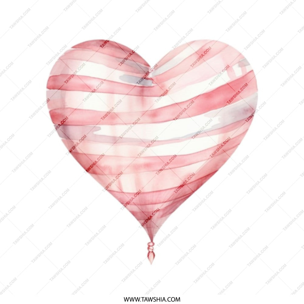 Heart Balloon Tote Bag, Watercolor Art Bag, Striped Heart, Romantic Gift, Valentine's Day Gift, Everyday Bag, Stylish Handbag - Tawshia