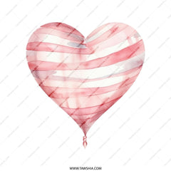 Heart Balloon Tote Bag, Watercolor Art Bag, Striped Heart, Romantic Gift, Valentine's Day Gift, Everyday Bag, Stylish Handbag - Tawshia