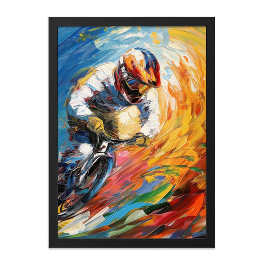 Abstract Cyclist Wall Art, Mountain Bike Art Print, Cycling Artwork, Sports Decor, Modern Home Decor, Man Cave Art, Gift for Cyclist - Tawshia