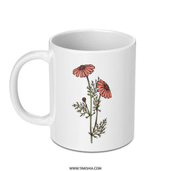 Chamomile Flower Mug, Floral Mug, Botanical Mug, Wildflower Mug, Flower Lover Gift, Tea Mug, Coffee Mug, Nature Mug - Tawshia