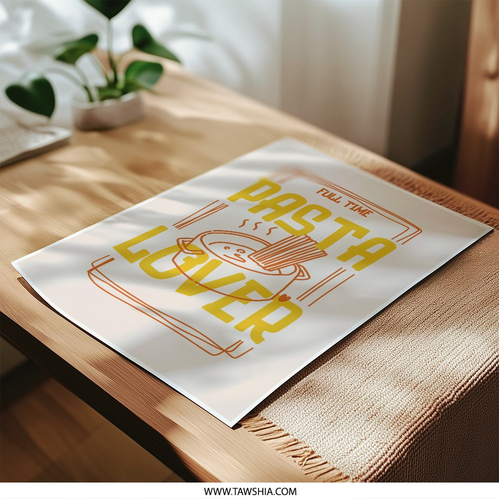 Pasta Lover Photographic Print, Foodie Art, Kitchen Decor, Funny Wall Art, Pasta Art Print, Culinary Gift, Gift for Food Lovers - Tawshia