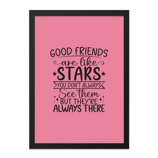 Good Friends Stars Wall Art, Friendship Quote Print, Best Friend Gift, Inspiring Home Decor, Always There Art, Pink Wall Decor - Tawshia