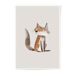 Fox Photographic Print, Cute Animal Art, Nursery Decor, Woodland Creatures, Kids Room Art, Playroom Wall Art, Scandinavian Design - Tawshia