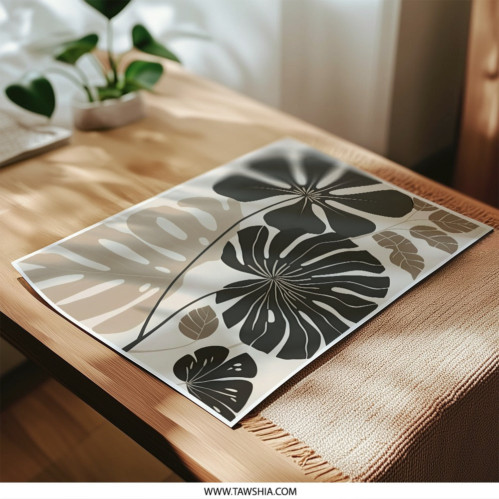Tropical Leaf Photographic Print, Botanical Wall Art, Monstera Plant Decor, Neutral Home Decor, Nature Photography, Modern Art Print - Tawshia
