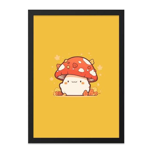 Cute Mushroom Wall Art, Kawaii Decor Print, Fungi Art, Kids Room Decor, Botanical Illustration, Mushroom Poster, Trendy Home Decor - Tawshia