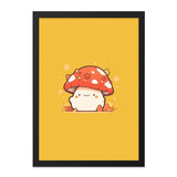 Cute Mushroom Wall Art, Kawaii Decor Print, Fungi Art, Kids Room Decor, Botanical Illustration, Mushroom Poster, Trendy Home Decor - Tawshia