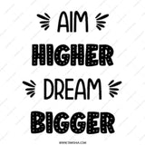 Aim Higher Dream Bigger Mug, Motivation Mug, Inspirational Gift, Encouragement Coffee Cup, Positive Quote, Unique Mug Gift, Office Mug - Tawshia