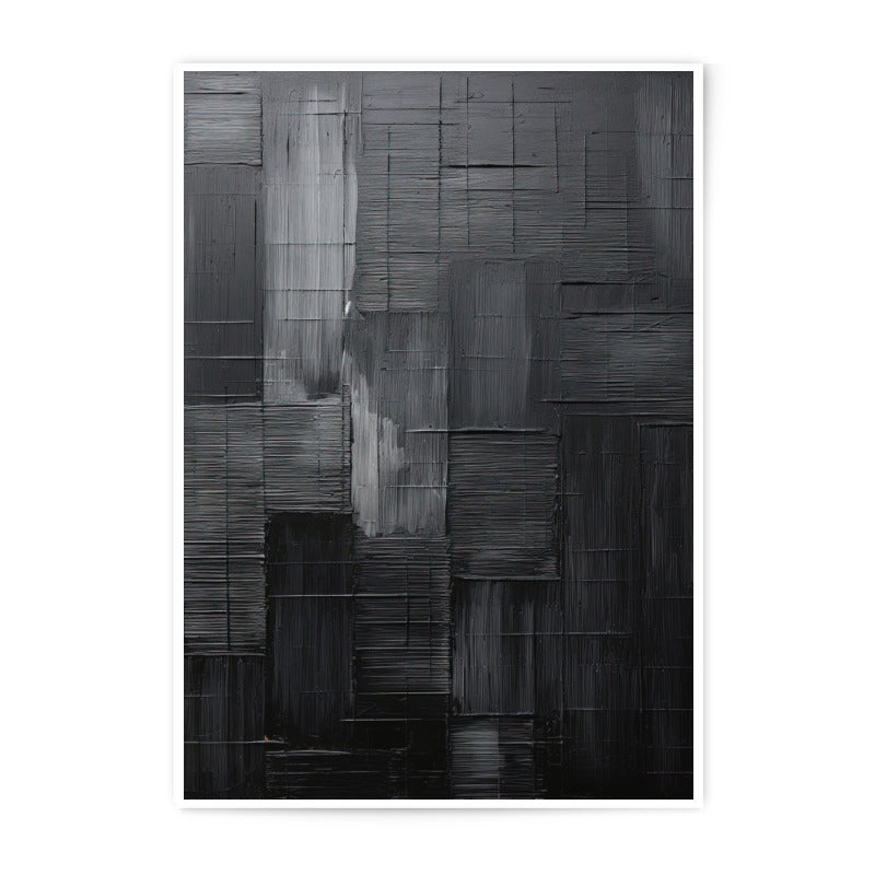 Abstract Photographic Print, Dark Monochrome Art, Textured Wall Decor, Minimalist Home Design, Modern Black and White Photo - Tawshia