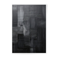 Abstract Photographic Print, Dark Monochrome Art, Textured Wall Decor, Minimalist Home Design, Modern Black and White Photo - Tawshia