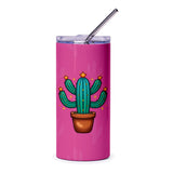 Cute Cactus Tumbler, Desert Plant Tumbler, Succulent Lover Gift, Potted Cactus Design Tumbler, Pink Tumbler for Her, Trendy Tumbler for - Tawshia