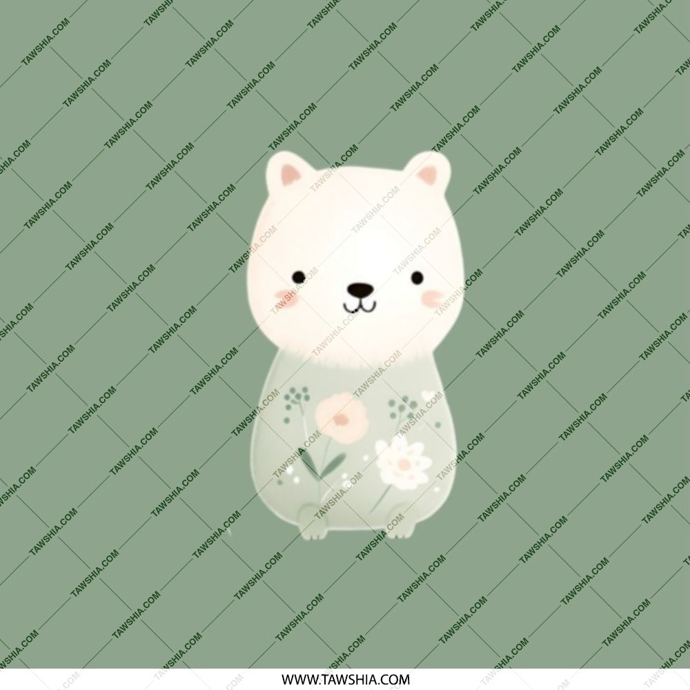 Cute Bear Pocket Mirror, Floral Bear, Travel Mirror, Makeup Mirror, Cosmetic Mirror, Animal Lover Gift, Pocket Mirrors for Gifts, Cute - Tawshia