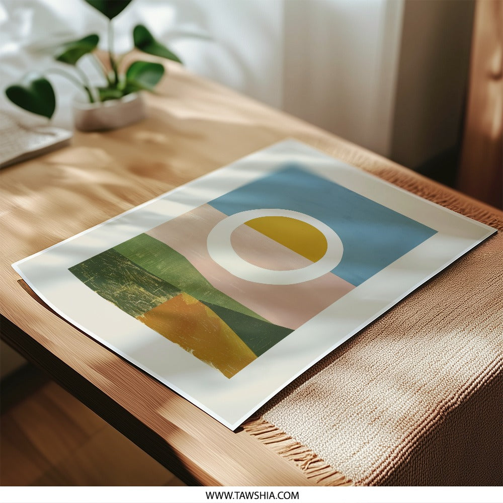 Abstract Landscape Photographic Print, Minimalist Wall Art, Sunset Print, Modern Art Print, Home Decor, Fine Art Print, Circle Art - Tawshia