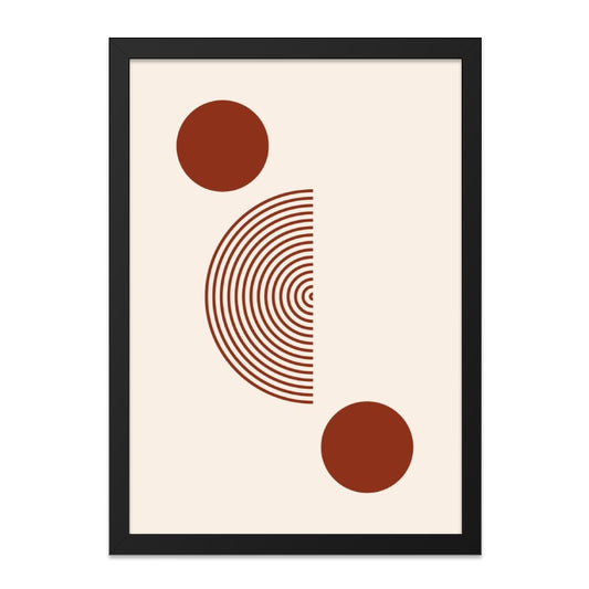 Abstract Geometric Wall Art, Modern Circle Print, Minimalist Shapes Poster, Contemporary Home Decor, Trendy Burnt Sienna Art - Tawshia