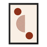 Abstract Geometric Wall Art, Modern Circle Print, Minimalist Shapes Poster, Contemporary Home Decor, Trendy Burnt Sienna Art - Tawshia
