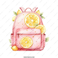 Lemon Backpack Tote Bag, Cute School Bag, Watercolor Fruit Tote, Trendy Tote Bag, Gift for Her, Summer Bag, Stylish Tote, Everyday Tote - Tawshia