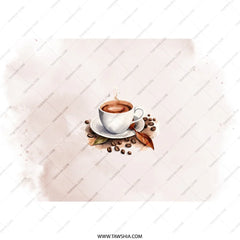 Watercolor Coffee Tumbler, Coffee Cup Tumbler, Coffee Lover Gift, Hot Coffee Tumbler, Iced Coffee Tumbler, Coffee Art Tumbler - Tawshia