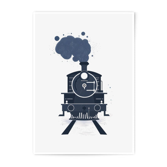Vintage Train Photographic Print, Steam Engine Wall Art, Transportation Decor, Locomotive Poster, Minimalist Art Print - Tawshia